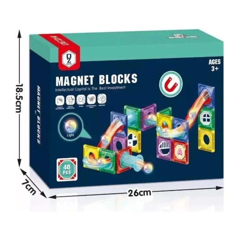 Set de constructie magnetic cu 40 de piese, 3 ani+ - imagine 4