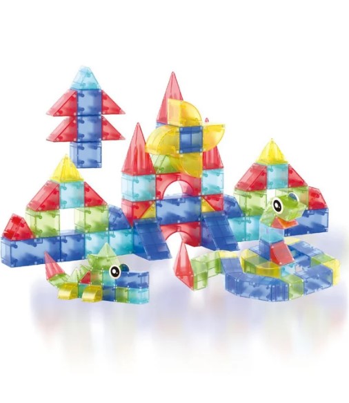 Set de constructie magnetic cu 72 de piese, 3 ani+