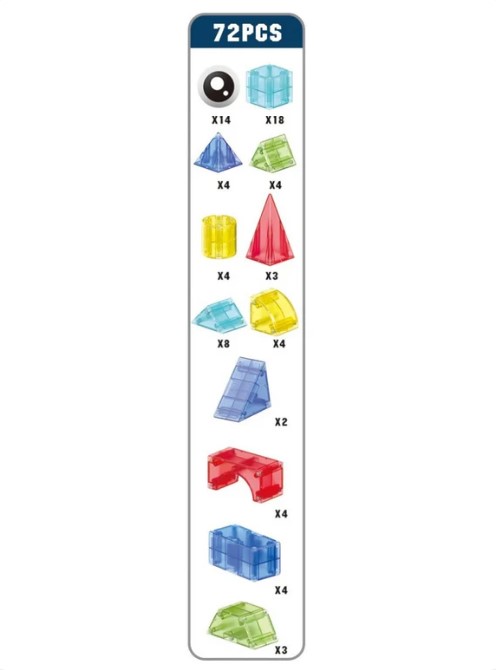 Set de constructie magnetic cu 72 de piese, 3 ani+ - imagine 5