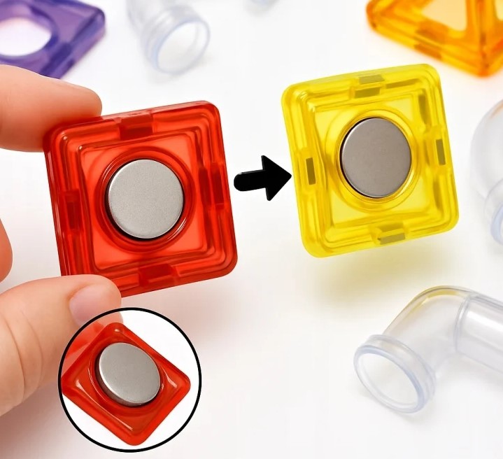 Set de constructie magnetic cu 72 de piese, 3 ani+ - imagine 4
