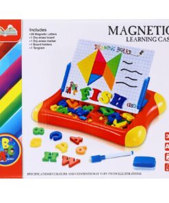 Tablita magnetica 2 in 1, cu 26 litere magnetice si tangram, 3 ani+