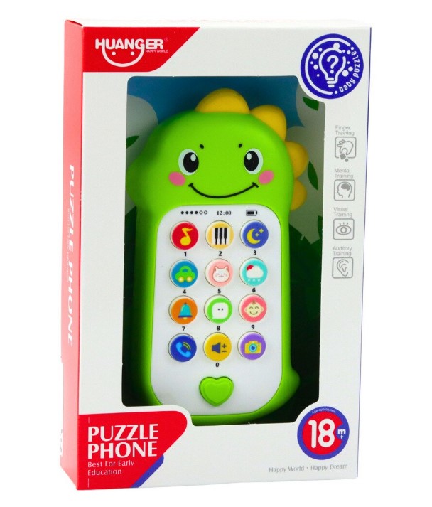 Telefon bebelusi cu sunete si efecte, 18 luni, Dino - imagine 3