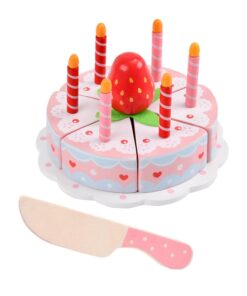 Alternative view of Tort aniversar de feliat din lemn, 3 ani, Roz