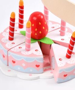 Tort aniversar de feliat din lemn, 3 ani, Roz