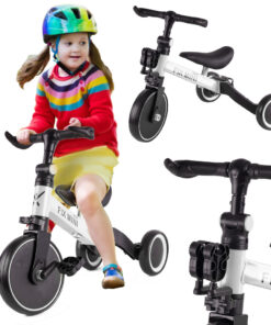 Tricicleta 3 in 1, bicicleta cu si fara pedale si tricicleta, 1-4 ani, culoare alb