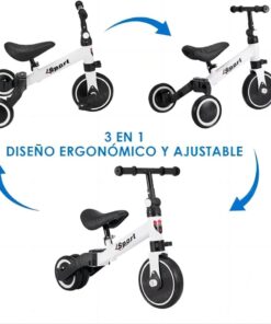 Alternative view of Tricicleta 3 in 1, bicicleta cu si fara pedale si tricicleta, 1-4 ani, culoare alb