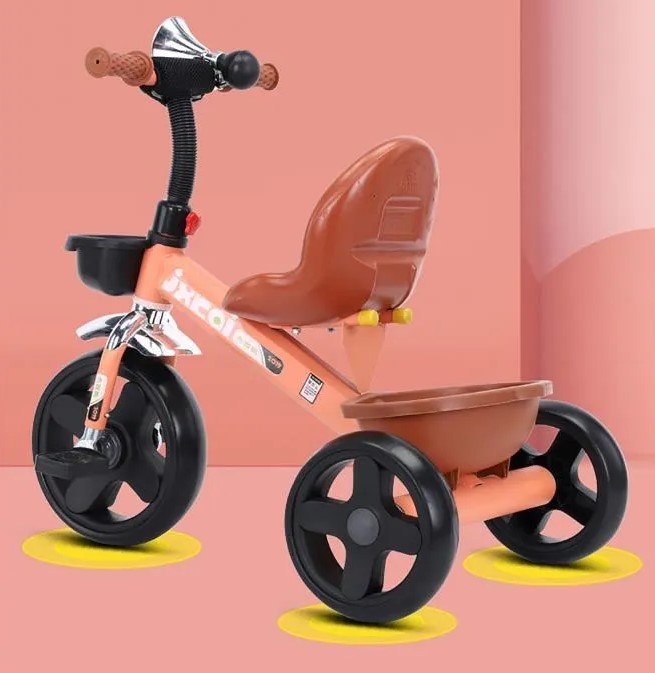 Tricicletă pentru copii cu 3 roți, cu claxon și coșuri de depozitare, 2 ani+ - imagine 4