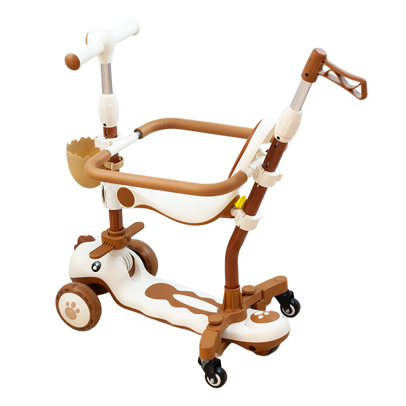 Trotineta 6 IN 1 cu sunete si lumini, 1-6 ani, Maro - imagine 7