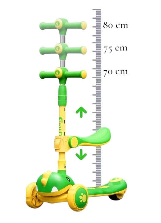 Trotineta 6 IN 1 cu sunete si lumini, 1-6 ani, Maro - imagine 11