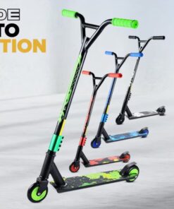 Alternative view of Trotineta sport, pentru cascadorii, aluminiu, cu ghidon in T si frana spate, 85 cm